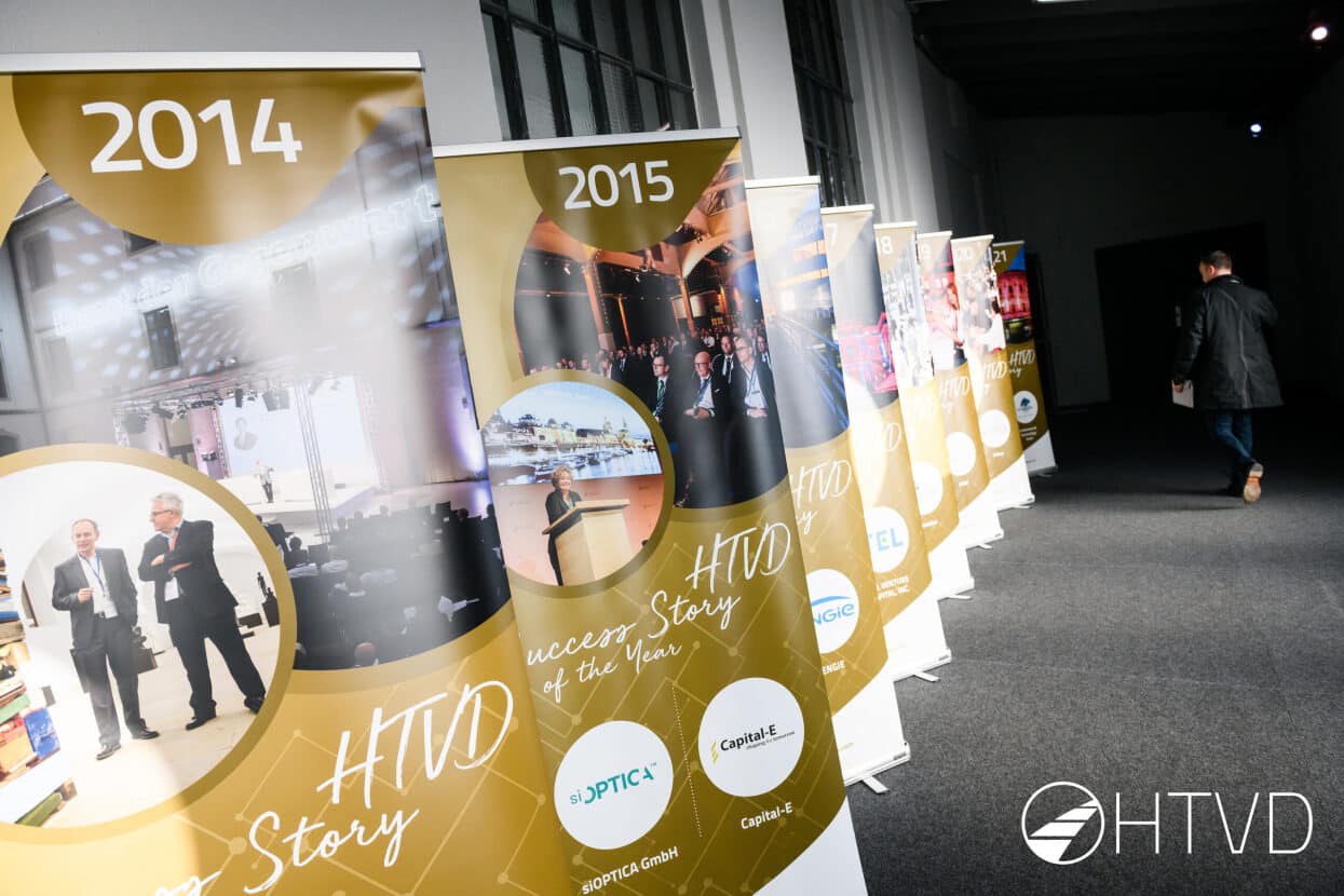 High Tech Venture Days roll-up mockups by year